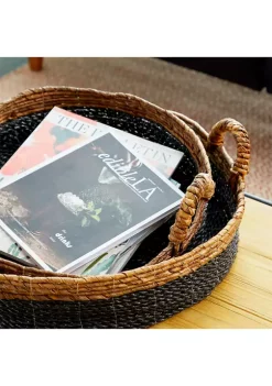 Wholesale 😀 Eclectic Banana Leaf Tray - Set of 2 by Monroe Lane 😉 -Monroe Lane Sales Belk 31066