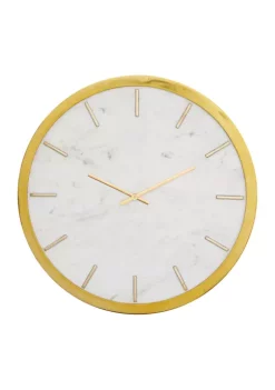 Discount 🔥 Glam Marble Wall Clock by Monroe Lane 🎉 -Monroe Lane Sales Belk 31091