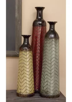 Cheap 🎁 Traditional Metal Vase - Set of 3 by Monroe Lane ✔️ -Monroe Lane Sales Belk 3115