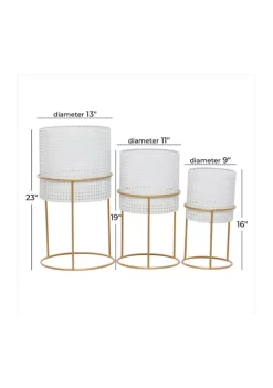 Budget 🎉 Contemporary Metal Planter - Set of 3 by Monroe Lane 💯 -Monroe Lane Sales Belk 31217