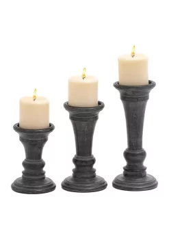 Best deal 🤩 Traditional Mango Wood Candle Holder - Set of 3 by Monroe Lane 🎉