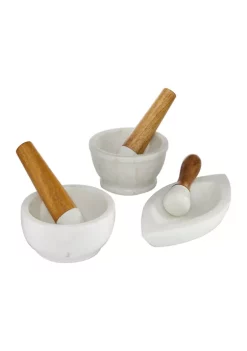 Wholesale 🛒 Farmhouse Marble Mortar And Pestel - Set of 3 by Monroe Lane 😀