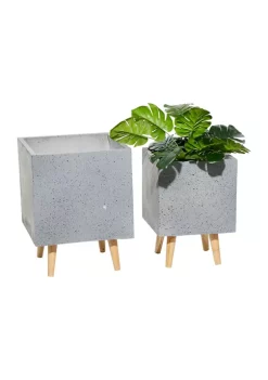 Best Sale 🤩 Contemporary Magnesium Oxide Planter - Set of 2 by Monroe Lane 🧨