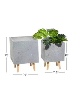 Best Sale 🤩 Contemporary Magnesium Oxide Planter - Set of 2 by Monroe Lane 🧨 -Monroe Lane Sales Belk 31343