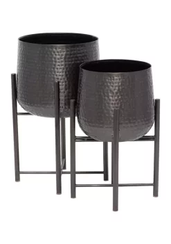 Outlet 🔔 Modern Metal Planter - Set of 2 by Monroe Lane ❤️ -Monroe Lane Sales Belk 31360