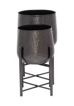 Outlet 🔔 Modern Metal Planter - Set of 2 by Monroe Lane ❤️ -Monroe Lane Sales Belk 31361