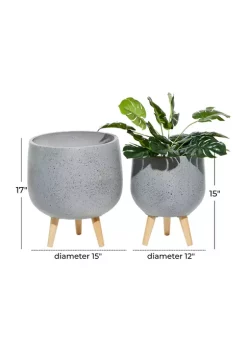 Best Sale 😉 Contemporary Magnesium Oxide Planter - Set of 2 by Monroe Lane 💯 -Monroe Lane Sales Belk 31365