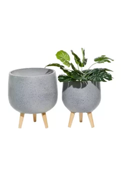 Best Sale 😉 Contemporary Magnesium Oxide Planter - Set of 2 by Monroe Lane 💯 -Monroe Lane Sales Belk 31368