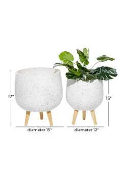 Budget ⌛ Contemporary Magnesium Oxide Planter - Set of 2 by Monroe Lane ⭐ -Monroe Lane Sales Belk 31371