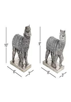 Best Sale ✨ Set of 2 Resin Eclectic Llama Sculptures by Monroe Lane ✨ -Monroe Lane Sales Belk 31380
