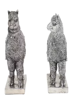Best Sale ✨ Set of 2 Resin Eclectic Llama Sculptures by Monroe Lane ✨ -Monroe Lane Sales Belk 31381