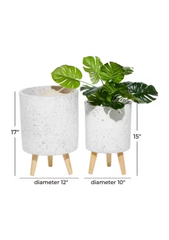 Promo 💯 Contemporary Magnesium Oxide Planter - Set of 2 by Monroe Lane 🎁 -Monroe Lane Sales Belk 31434