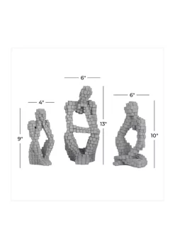 Flash Sale 😉 Contemporary Polystone Sculpture - Set of 3 by Monroe Lane 🌟 -Monroe Lane Sales Belk 31451