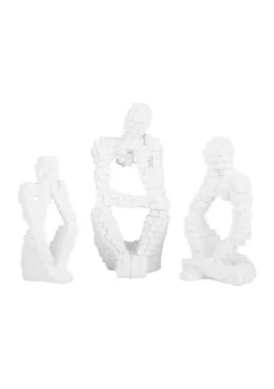 Flash Sale 😉 Contemporary Polystone Sculpture - Set of 3 by Monroe Lane 🌟 -Monroe Lane Sales Belk 31455