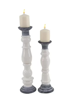 New ✨ Stoneware Country Candle Holder Set of 2 by Monroe Lane 💯 -Monroe Lane Sales Belk 31458
