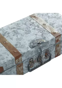 Outlet 🎁 Farmhouse Metal Box - Set of 3 by Monroe Lane 🛒 -Monroe Lane Sales Belk 31461