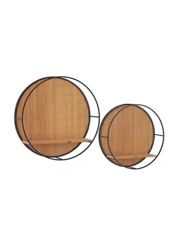 Coupon π Modern Bamboo Wall Shelf - Set of 2 by Monroe Lane βοΈ