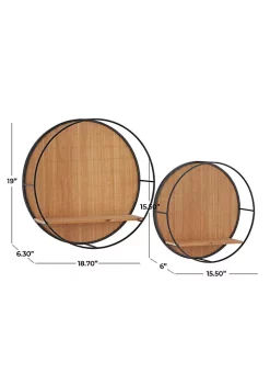Coupon 🛒 Modern Bamboo Wall Shelf - Set of 2 by Monroe Lane ✔️ -Monroe Lane Sales Belk 31499