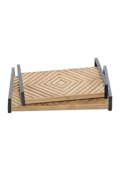 Top 10 ✔️ Farmhouse Wood Tray - Set of 2 by Monroe Lane ⌛