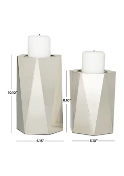 Deals 😍 Glam Stainless Steel Candle Holder - Set of 2 by Monroe Lane ⭐ -Monroe Lane Sales Belk 31558