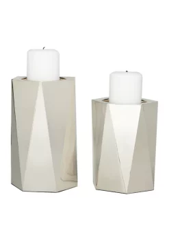 Deals 😍 Glam Stainless Steel Candle Holder - Set of 2 by Monroe Lane ⭐ -Monroe Lane Sales Belk 31560