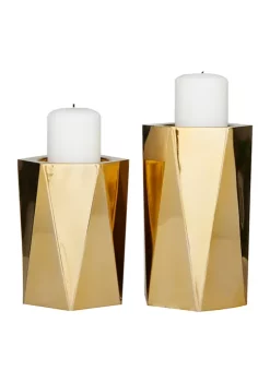 Deals 😍 Glam Stainless Steel Candle Holder - Set of 2 by Monroe Lane ⭐ -Monroe Lane Sales Belk 31561