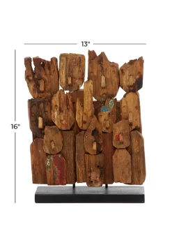 Best Sale 🤩 Bohemian Teak Wood Sculpture by Monroe Lane 🥰 -Monroe Lane Sales Belk 31572