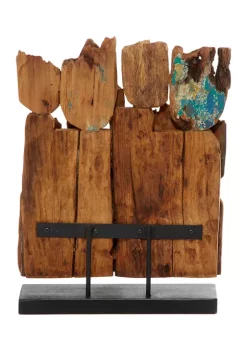 Best Sale 🤩 Bohemian Teak Wood Sculpture by Monroe Lane 🥰 -Monroe Lane Sales Belk 31573
