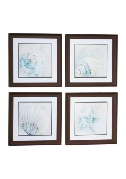 Discount π₯ Coastal Polystone Framed Wall Art - Set of 4 by Monroe Lane π