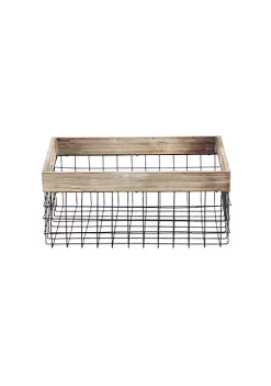New 💯 Farmhouse Metal Storage Basket - Set of 2 by Monroe Lane ✨ -Monroe Lane Sales Belk 31610