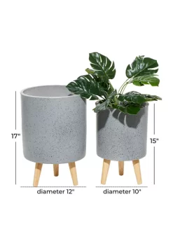Discount ✨ Contemporary Magnesium Oxide Planter - Set of 2 by Monroe Lane ⭐ -Monroe Lane Sales Belk 31621