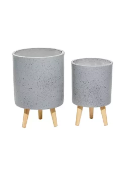 Discount ✨ Contemporary Magnesium Oxide Planter - Set of 2 by Monroe Lane ⭐ -Monroe Lane Sales Belk 31623