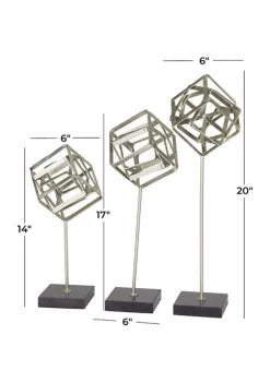 Outlet ✔️ Contemporary Marble Sculpture - Set of 3 by Monroe Lane 🛒 -Monroe Lane Sales Belk 31628