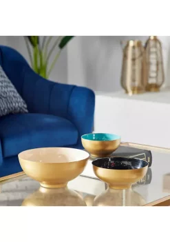 Best Sale 🌟 Contemporary Metal Decorative Bowl - Set of 3 by Monroe Lane 🌟 -Monroe Lane Sales Belk 31650