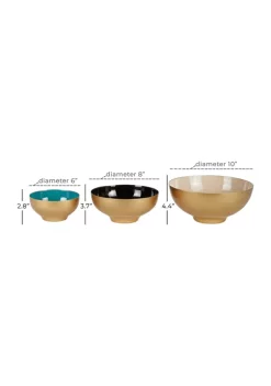 Best Sale 🌟 Contemporary Metal Decorative Bowl - Set of 3 by Monroe Lane 🌟 -Monroe Lane Sales Belk 31652