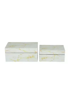 Deals 🎁 Glam Glass Box - Set of 2 by Monroe Lane 😍 -Monroe Lane Sales Belk 31689