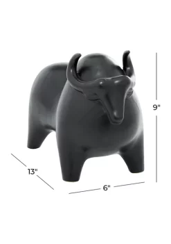 Budget 😍 Porcelain Contemporary Buffalo Sculpture by Monroe Lane 🔔 -Monroe Lane Sales Belk 31761