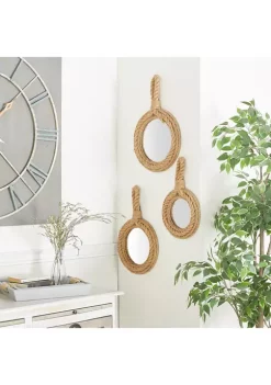 Best reviews of 😍 Coastal Jute Wall Mirror - Set of 3 by Monroe Lane ❤️ -Monroe Lane Sales Belk 31810