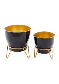 Best reviews of ❤️ Modern Metal Planter - Set of 2 by Monroe Lane ⌛