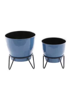 Cheap 🥰 Modern Metal Planter - Set of 2 by Monroe Lane 🎁