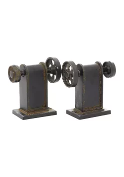 Deals 🤩 Industrial Metal Bookends - Set of 2 by Monroe Lane 🤩 -Monroe Lane Sales Belk 31961