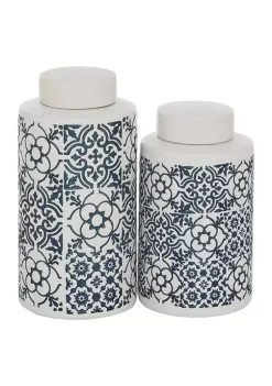 Coupon 🎁 Country Cottage Ceramic Decorative Jars - Set of 2 by Monroe Lane 🧨