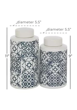Coupon 🎁 Country Cottage Ceramic Decorative Jars - Set of 2 by Monroe Lane 🧨 -Monroe Lane Sales Belk 32048