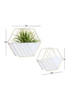 Cheapest ❤️ Contemporary Metal Wall Planter - Set of 2 by Monroe Lane 🌟 -Monroe Lane Sales Belk 32175