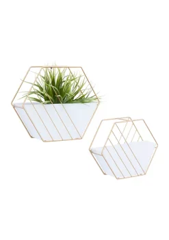 Cheapest ❤️ Contemporary Metal Wall Planter - Set of 2 by Monroe Lane 🌟 -Monroe Lane Sales Belk 32178