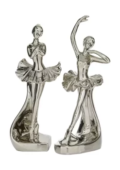 Outlet 🥰 Glam Ceramic Sculpture - Set of 2 by Monroe Lane ⭐ -Monroe Lane Sales Belk 32237