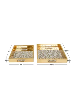 Hot Sale 🧨 Glam Plastic Tray - Set of 2 by Monroe Lane 👏 -Monroe Lane Sales Belk 32303