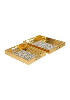 Hot Sale 🧨 Glam Plastic Tray - Set of 2 by Monroe Lane 👏 -Monroe Lane Sales Belk 32304