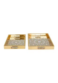 Hot Sale 🧨 Glam Plastic Tray - Set of 2 by Monroe Lane 👏 -Monroe Lane Sales Belk 32305