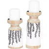 Promo 🌟 Modern Wood Candle Holder - Set of 2 by Monroe Lane 🧨